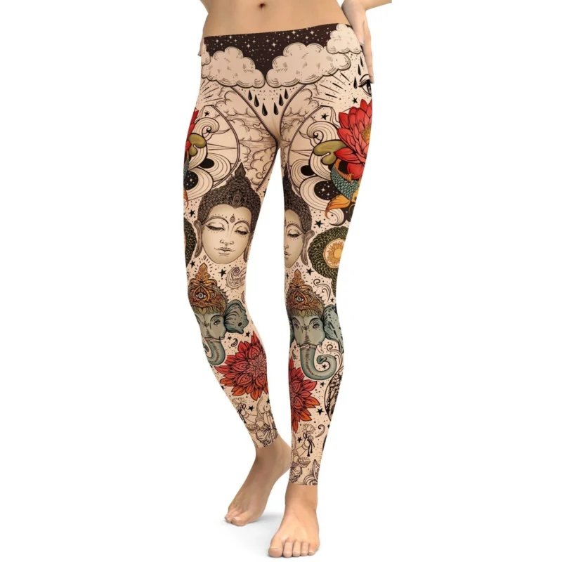 Tattooed Lotus Leggings - Image 2